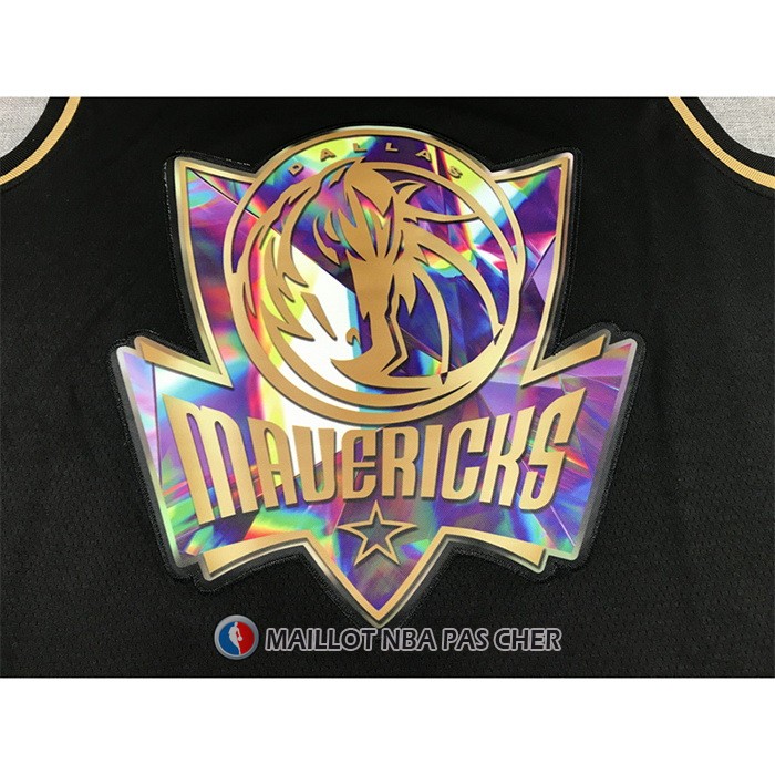 Maillot Golden Edition Dallas Mavericks Luka Doncic NO 77 2021-22 Noir